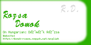 rozsa domok business card